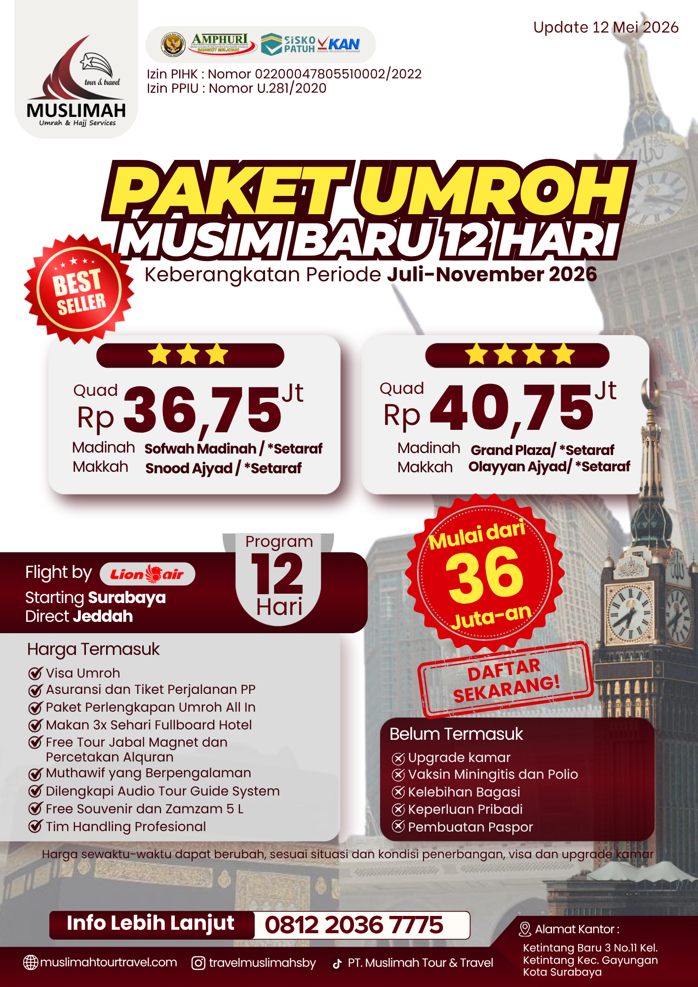 Paket Umroh Musim Baru 12 Hari